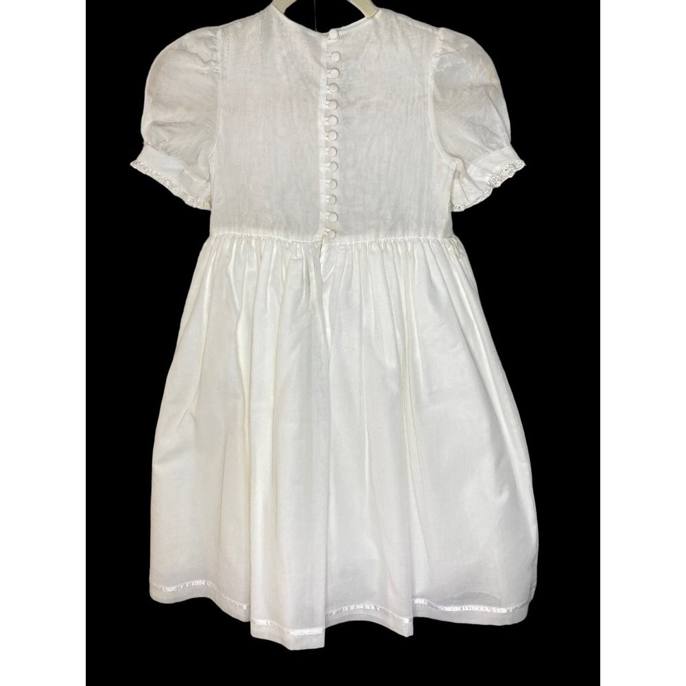 Vintage Laura Ashley Mother & Child 8 White Dress Lace Collar Bow Petticoat RARE - Picture 4 of 12